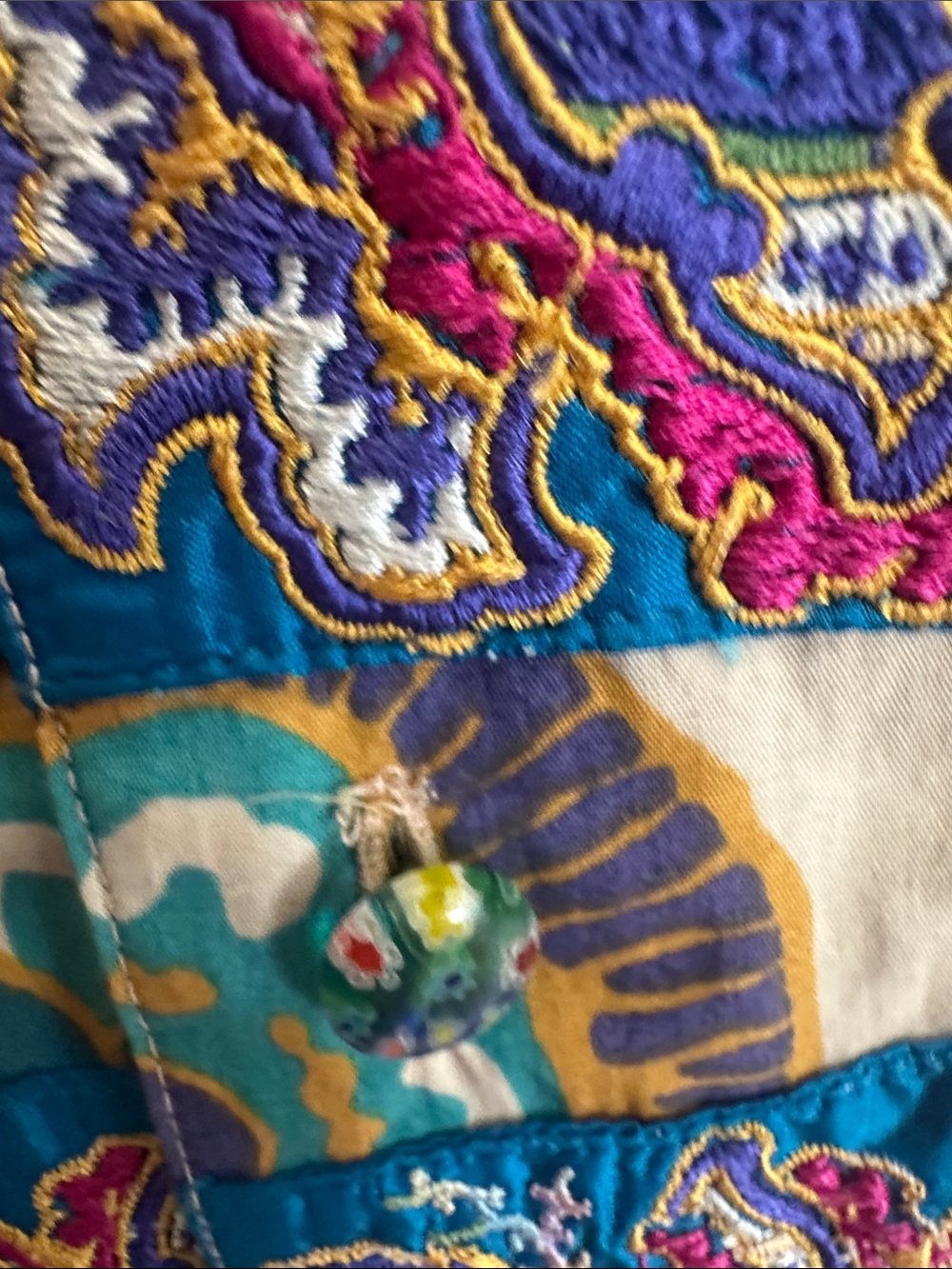 Robert Graham Multicolor Embroidered Button Shirt - Teal, Gold, Navy & Pink - Picture 4 of 12